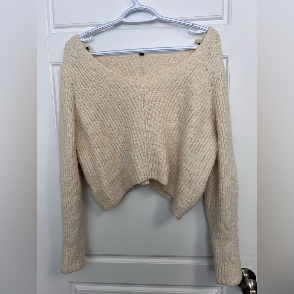 Vintage Wool Off-the-Shoulder Sweater